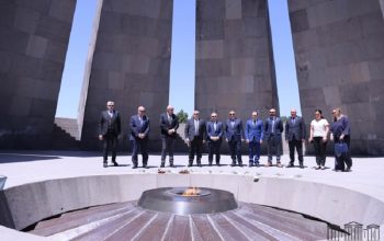 Delegation led by Chair of Culture Committee of Georgian Parliament Giorgi Gabunia visits Tsitsernakaberd Memorial Complex
