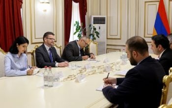 Alen Simonyan receives Ambassador of the United Kingdom to Armenia John Gallagher