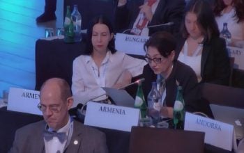 Lilit Galstyan gives a speech at OSCE PA Session: Your voice is vital for fostering reconciliation