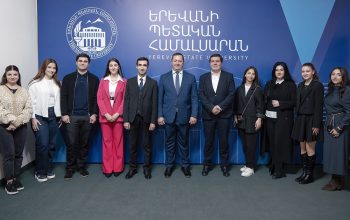Students awarded Byblos Bank Armenia scholarships meet with the Bank’s CEO
