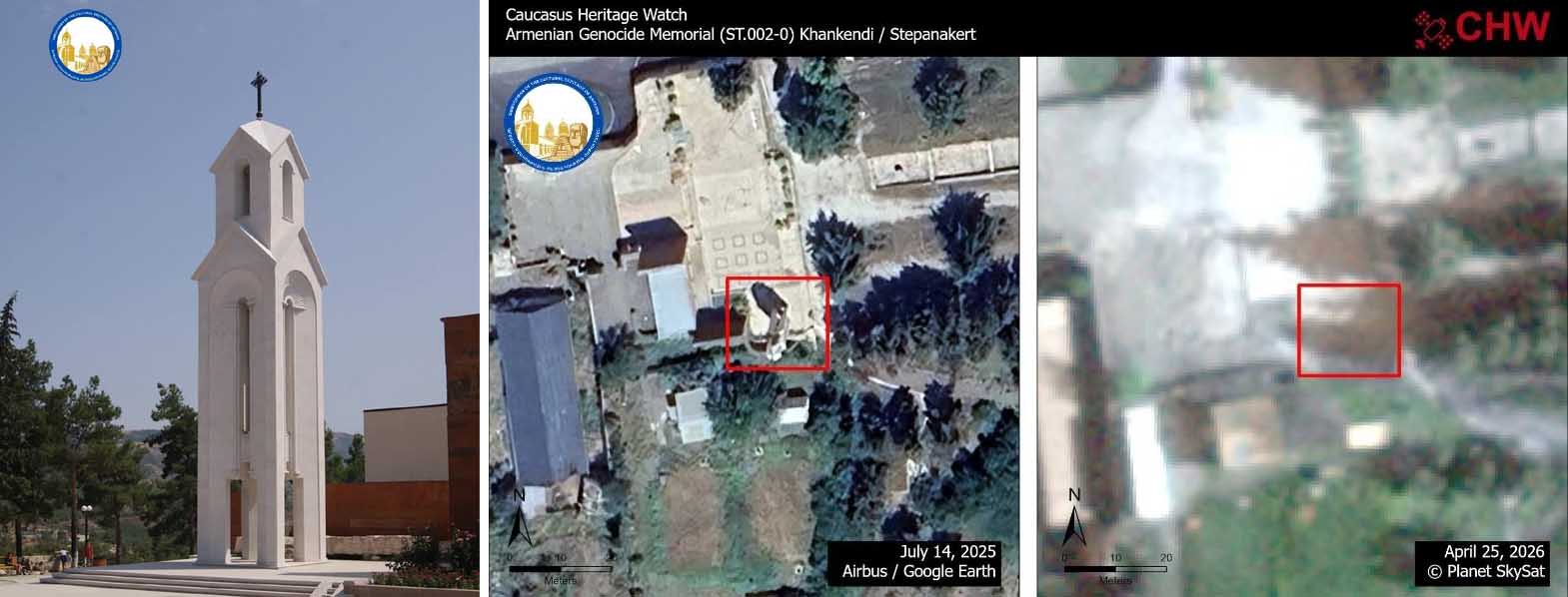 Azerbaijan destroyed bell tower in Stepanakert dedicated to 100th anniversary of Armenian Genocide