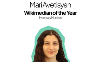Mari Avetisyan received Wikimedia Foundation’s Wikimedian of the Year Honorary Mention award